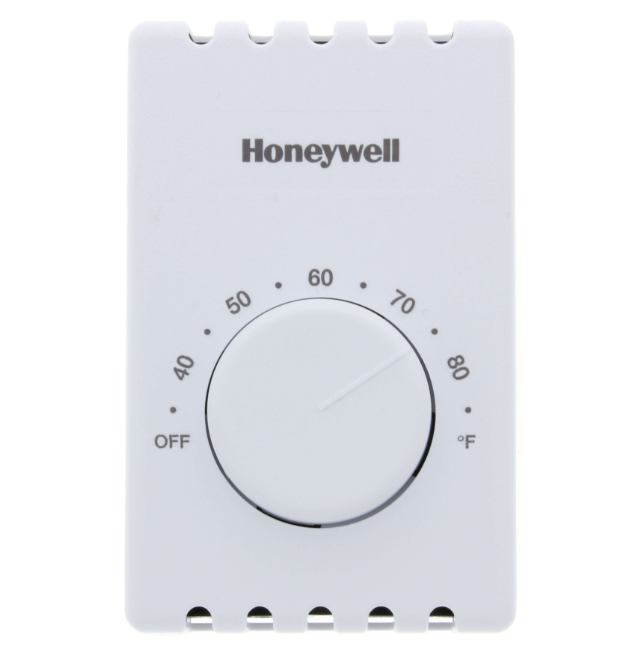 Honeywell Home T410B1004/U T410 Economy Electric Heat Thermostat for Electric Baseboards, Convectors & Fan Forced Heaters, White | Plumbers Center