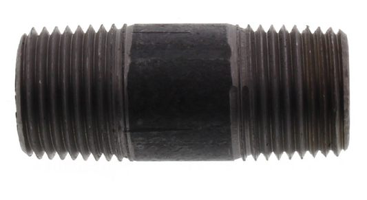 1/2" X 2" BLACK NIPPLE - 1/2" X 2" Threaded Black Schedule 40 Nipple