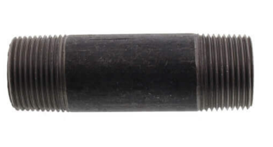 3/8" BLACK NIPPLES - 3/8" Threaded Schedule 40 Black Nipples, 150 PSI