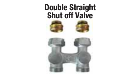 Stelrad V-1376602-P (PEX) Double Straight Shut off Valve Kit for K1 & K2 Radiators ( PEX End Connections)