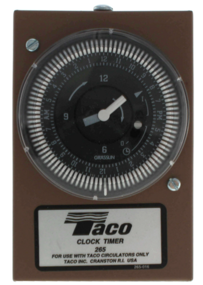 Taco 265-1 24 Hour Analog Timer with Dust Cover 