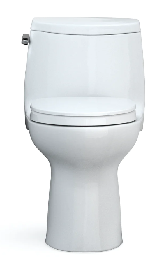 Toto MS604124CEFG#01 Ultramax II One-Piece Elongated Toilet, Universal Height with SoftClose Seat SS124, CEFIONTECT, 1.28 GPF, ADA Compliant, Cotton White 