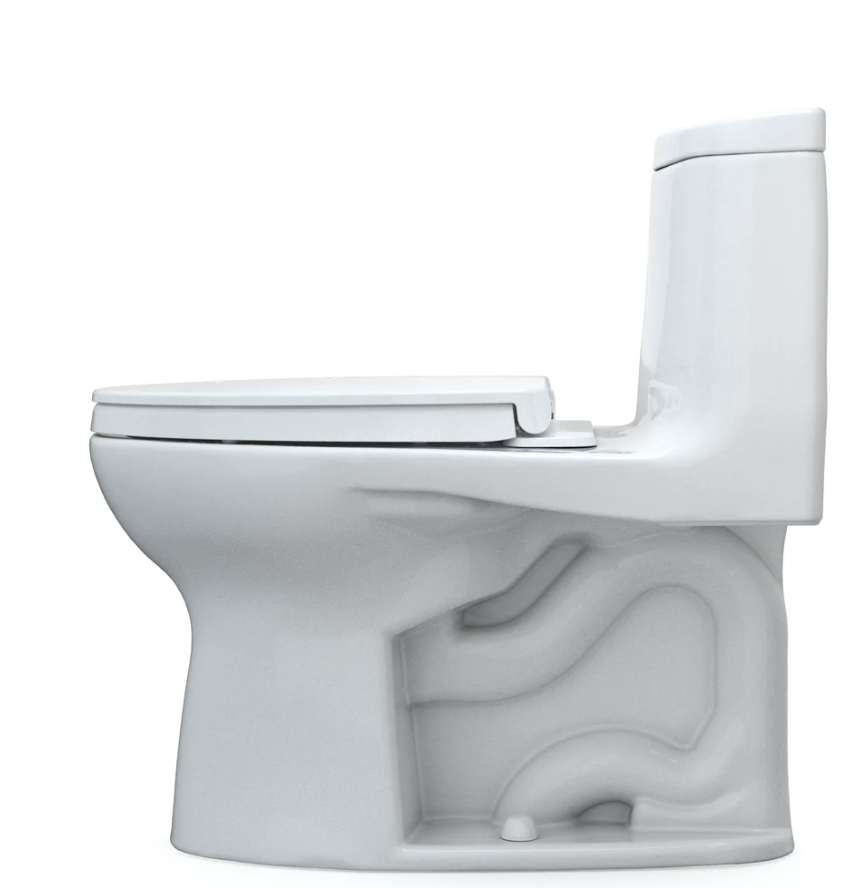 Toto MS604124CEFG#01 Ultramax II One-Piece Elongated Toilet, Universal Height with SoftClose Seat SS124, CEFIONTECT, 1.28 GPF, ADA Compliant, Cotton White 