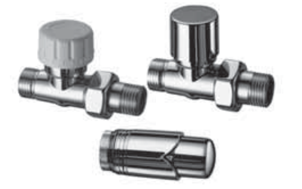 Stelrad VA-CHROMETRVSET-SC 1/2" Ottinetti Straight TRV Straight Chrome Plated Brass Valve Set