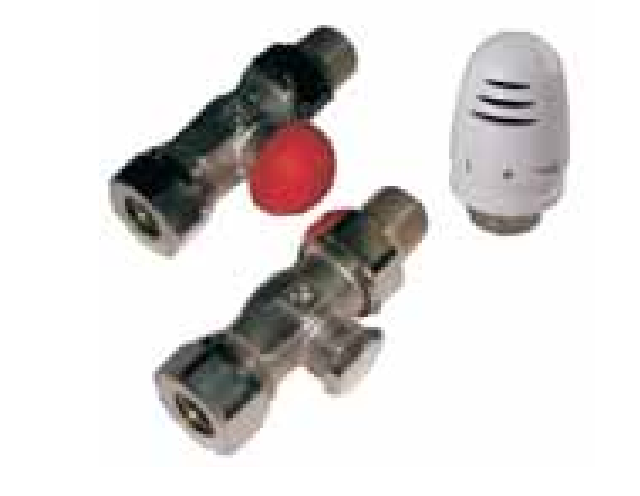 Stelrad VA-ST1773367C  Herz Straight Valve Set for 1/2" Copper Pipe