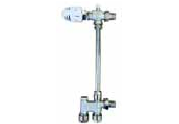 Stelrad VA-1717301C-08 Herz 1/2" X 8" One-pipe bypass valve with reverse angle thermostatic valve and head for Copper pipe connections