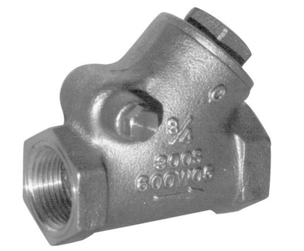 Kitz 19-1/2 - 1/2" NPT Bronze Y-Pattern Swing Type Check Valve, 300 PSI, with threaded ends | Plumbers Center