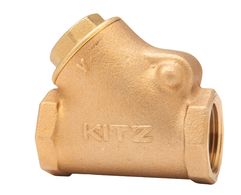 Kitz 22-1/2 - 1/2" NPT Bronze Y-Pattern Swing Type Check Valve, 125 PSI, with Threaded Ends | Plumbers Center