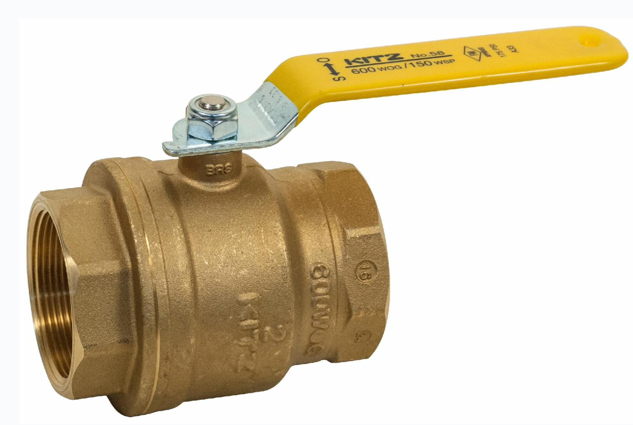 Kitz 58-3/8 - 3/8" FNPT Full Port Brass Ball Valve, 150 - 600 PSI, with Threaded Ends | Plumbers Center