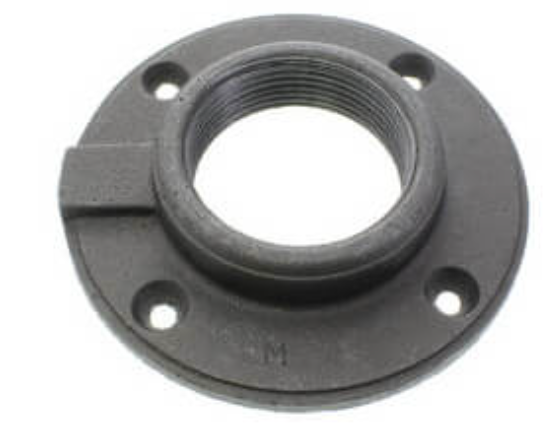 3" BLACK FLOOR FLANGE - 3" Schedule 40 Black Steel Threaded Malleable Iron Floor Flange, Class 150