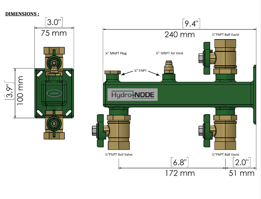 Axiom HN-2 Hydro-NODE Expansion Tank Wall Bracket (Full Kit)