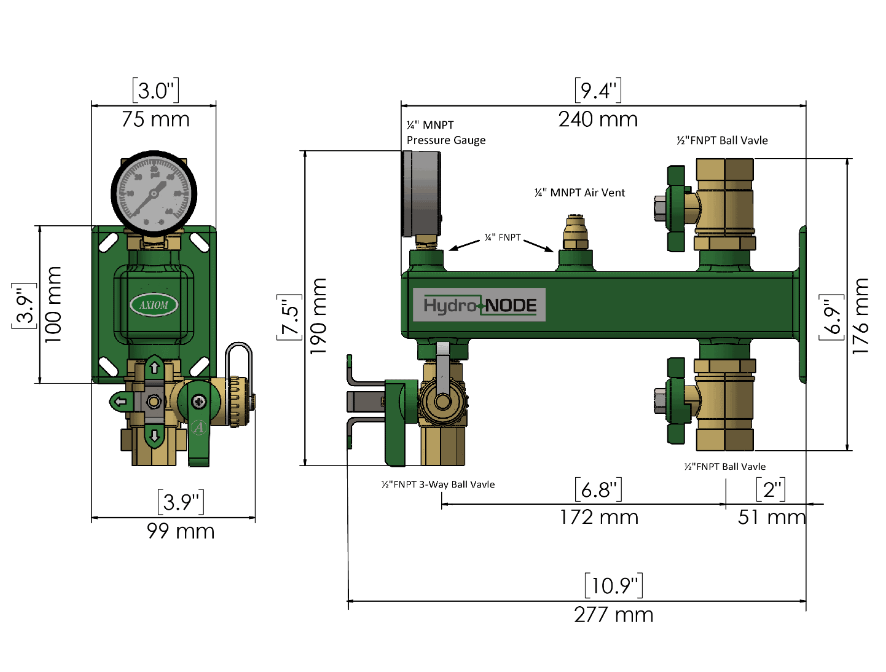 Axiom HN-3 Hydro-NODE Expansion Tank Wall Bracket (Pro-Kit with ETV-1)