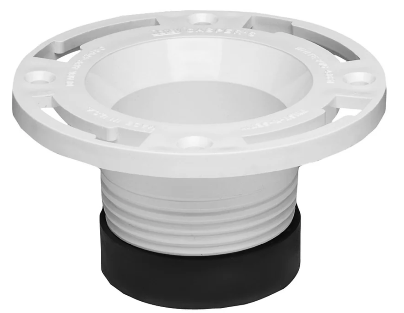 Oatey 43651 4" PVC Twist-N-Set Toilet Flange, White