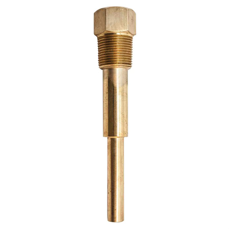 Winters TBR6 3/4'' NPT Brass Thermowell with 6" Stem 