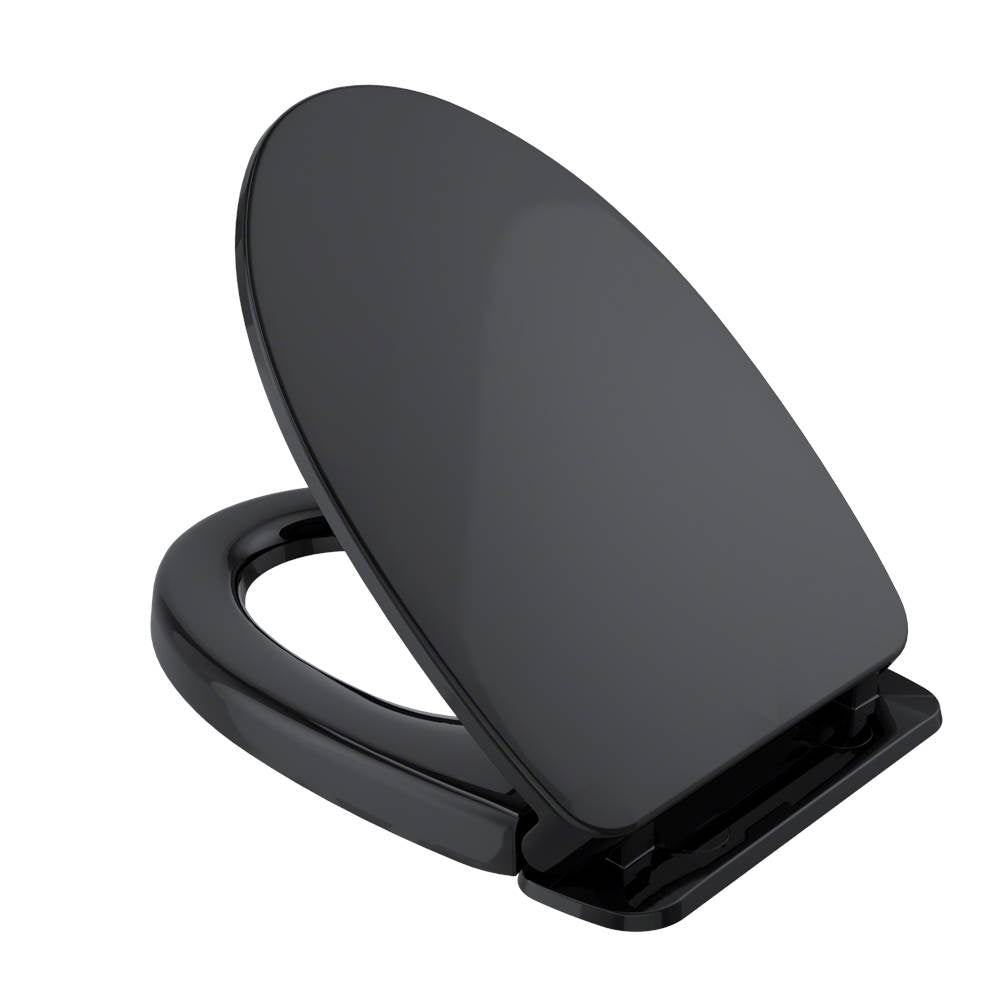 Centoco 800STS-407 Black Commercial Heavy Duty Elongated Closed Front Toilet Seat with Cover and Stainless Steel Hinges | Plumbers Center