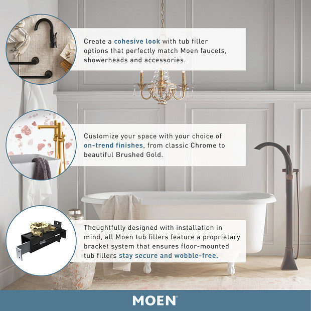 Moen TS50200 Double Riser Floor Mount Tub Filler Mounting System