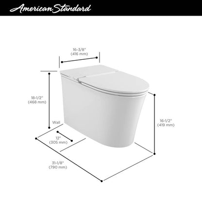 American Standard 2548A100.020 Studio S 1-piece 1.0 GPF Single Flush Elongated Low-Profile Toilet in White Seat Included 