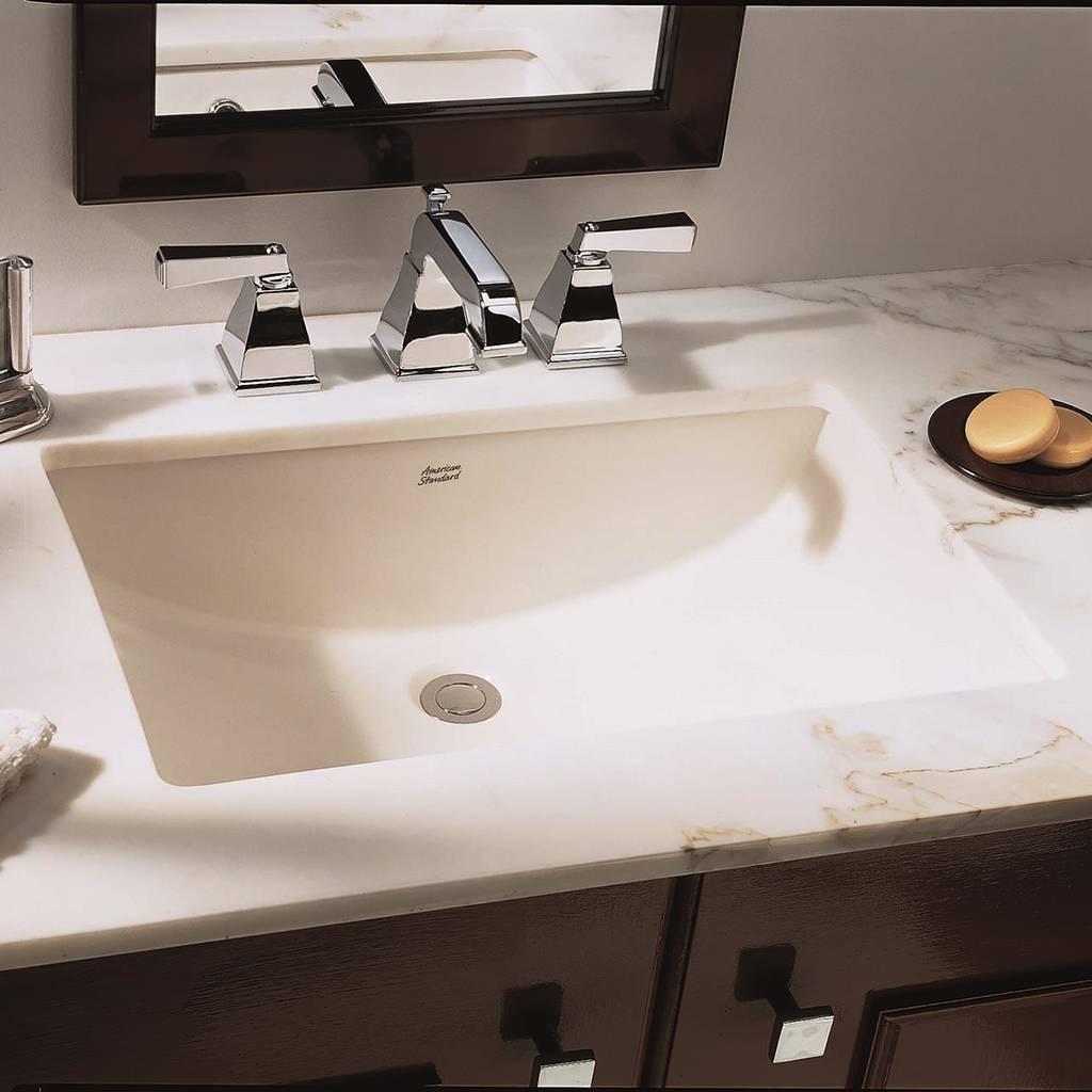 American Standard 0614000.020 Studio Undermount Rectangular Bathroom Sink, White 