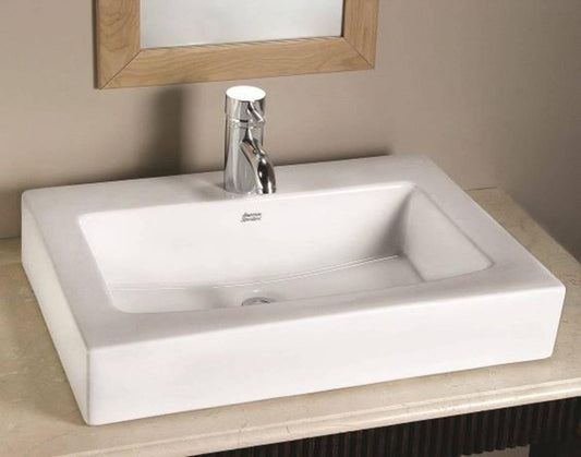 American Standard 0504001.020 Boxe Rectangular 1-Hole Vessel Bathroom Sink, White | Plumbers Center