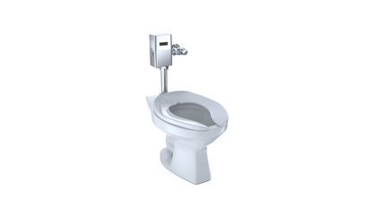 TOTO CT705UNG#01 - Elongated 1.0 GPF Floor-Mounted Flushometer Toilet Bowl with Top Spud and CeFiONtect Cotton White 