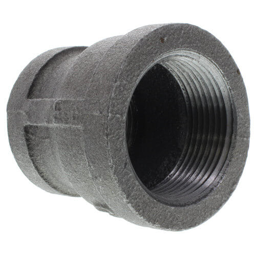 1-1/4" x 1" BLACK REDUCING COUPLING - 1-1/4" x 1" Black Malleable Iron Reducing Coupling, Class 150 PSI