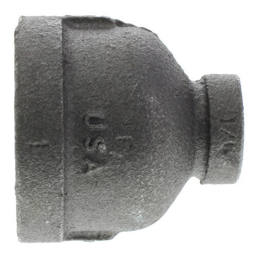 1" x 1/4" BLACK REDUCING COUPLING - 1" x 1/4" Black Malleable Iron Reducing Coupling, Class 150 PSI