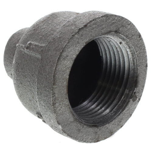 1-1/2" x 1/2" BLACK REDUCING COUPLING - 1-1/2" x 1/2" Black Malleable Iron Reducing Coupling, Class 150 PSI | Faucet Center