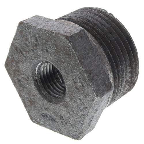 1" x 1/4" BLACK HEX BUSHING - 1" x 1/4" Schedule 40 Black Steel Hexagon Bushing, Class 150 