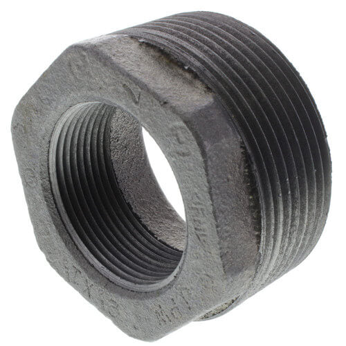 2-1/2" x 1-1/2" BLACK HEX BUSHING - 2-1/2" x 1-1/2" Schedule 40 Black Steel Hexagon Bushing, Class 150 | Faucet Center