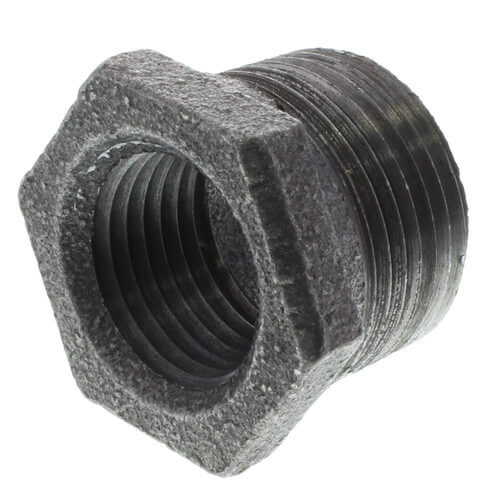 3/4" x 1/2" BLACK HEX BUSHING - 3/4" x 1/2" Schedule 40 Black Steel Hexagon Bushing, Class 150 | Faucet Center