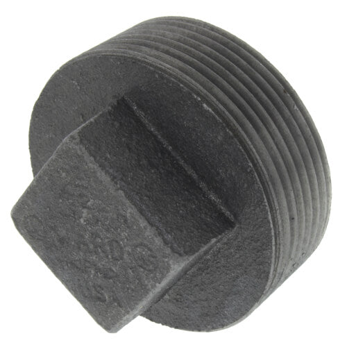 3" BLACK CORED PLUG - 3" Black Malleable Iron Schedule 40 Cored Plug, Class 150 | Faucet Center