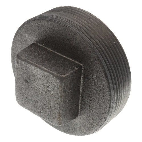 3-1/2" BLACK CORED PLUG - 3-1/2" Black Malleable Iron Schedule 40 Cored Plug, Class 150 | Faucet Center