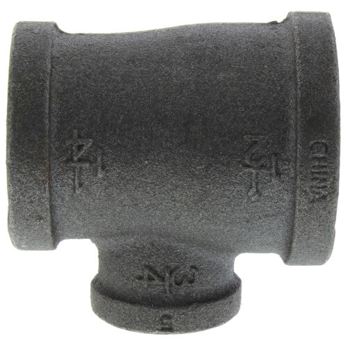 1-1/2" x 1-1/4" x 1/2" BLACK REDUCING TEE - Schedule 40 Black Steel Reducing Tee | Faucet Center