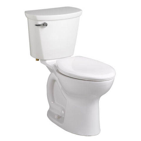 American Standard 215AA154.020 Cadet Pro Two-Piece Toilet, Right Height Elongated Toilet Less Seat with Lined Tank, 1.28 GPF/4.8 LPF, White