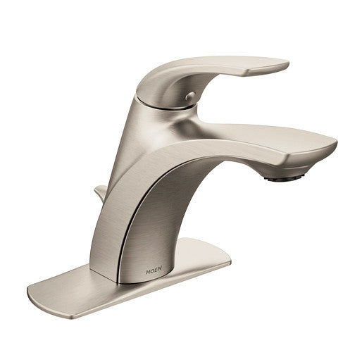 Moen L84533SRN Zarina Bathroom Faucet with 4-inch Centerset Single Lever Handle - Spot Resist Brushed Nickel 