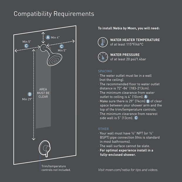 Moen N207H0CH Nebia Hand Shower with Magnetic Dock and 59-Inch Hose in Chrome/White 