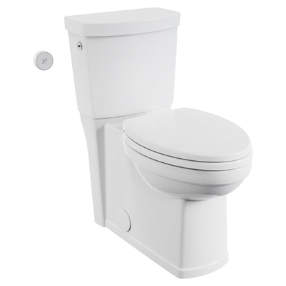 American Standard 240AA709.020 Estate Touchless Skirted Two-Piece Toilet, 1.28 GPF/4.8 LPF, Right Height Elongated With Seat, ADA Compliant, White