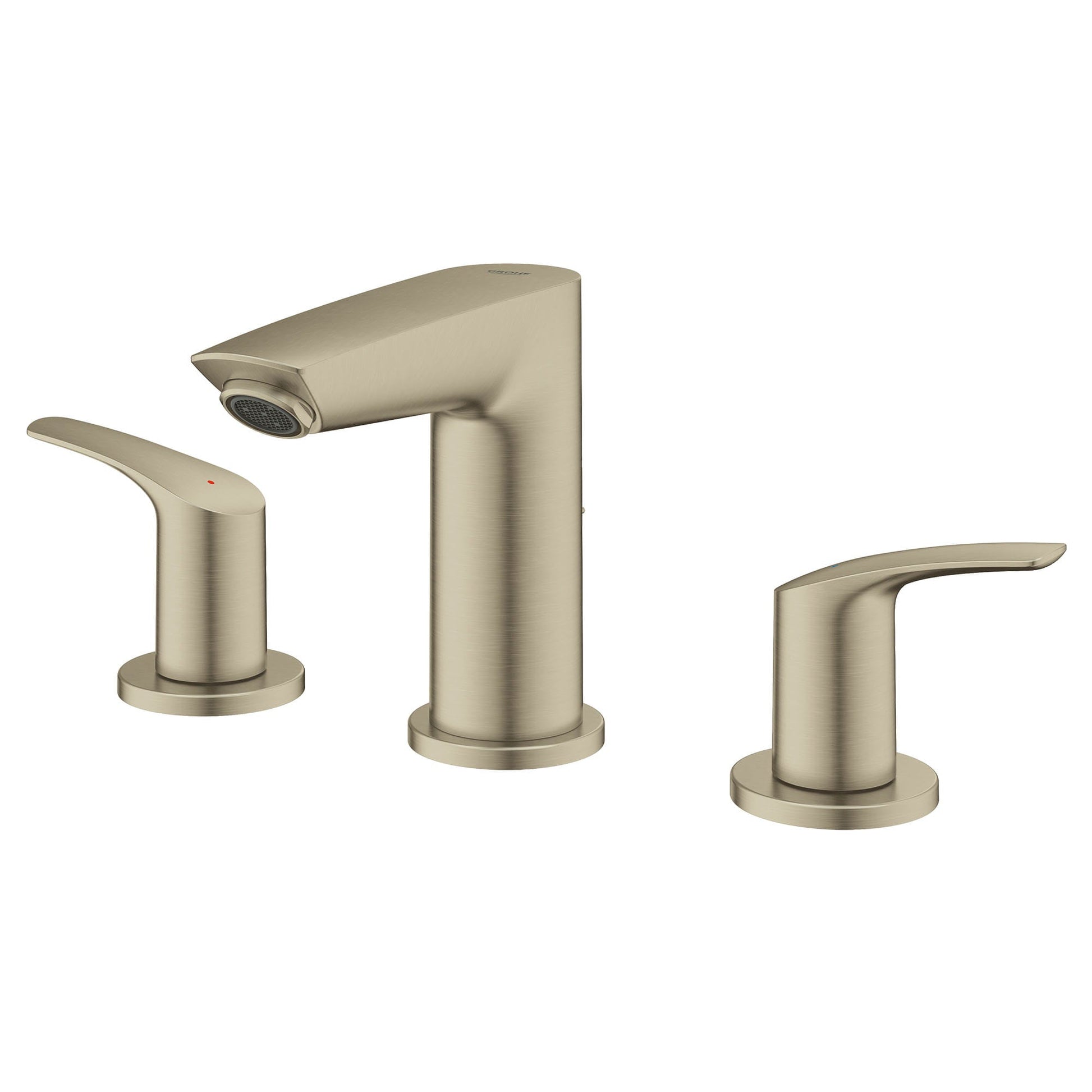 GROHE 20294EN3 EUROSMART 8-INCH WIDESPREAD 2-HANDLE BATHROOM FAUCET, 1.2 GPM, BRUSHED NICKEL INFINITY FINISH 