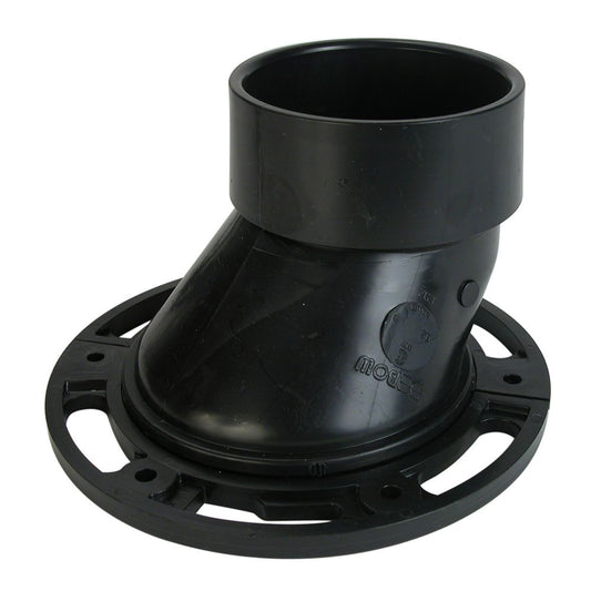 IPEX ABS 4" X 3" Hub Adjustable Offset Closet Flange with Adjustable Ring | Plumbers Center