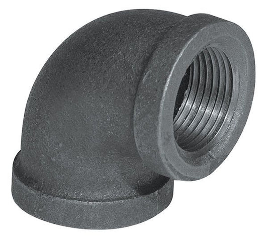 1/8" BLACK 90 ELBOW - 1/8" Schedule 40 Black Threaded Malleable Iron 90 Degree Elbow | Faucet Center