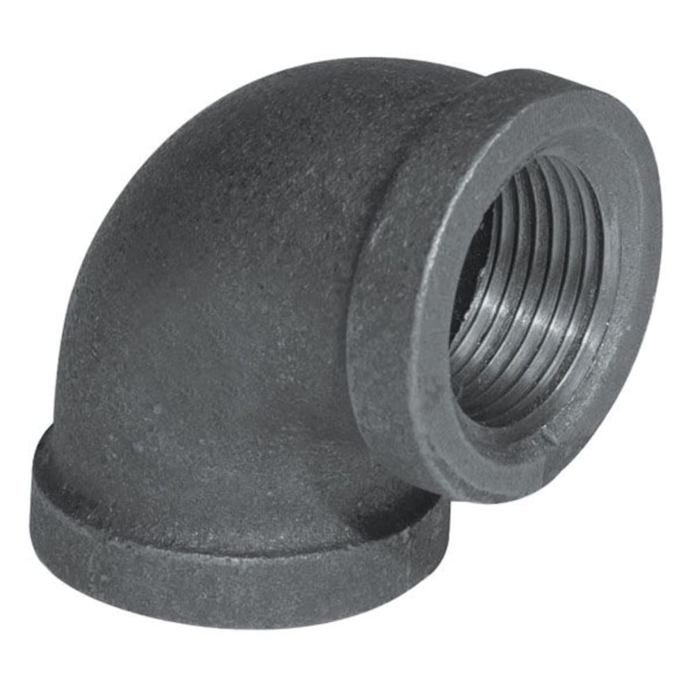 1/4" BLACK 90 ELBOW - 1/4" Schedule 40 Black Threaded Malleable Iron 90 Degree Elbow | Faucet Center