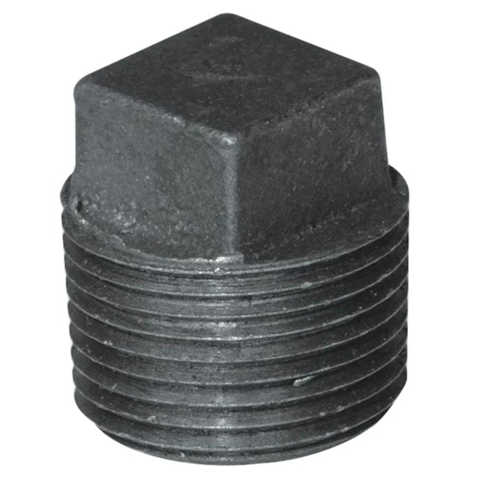 1/8" BLACK CORED PLUG - 1/8" Black Malleable Iron Schedule 40 Cored Plug, Class 150 | Faucet Center