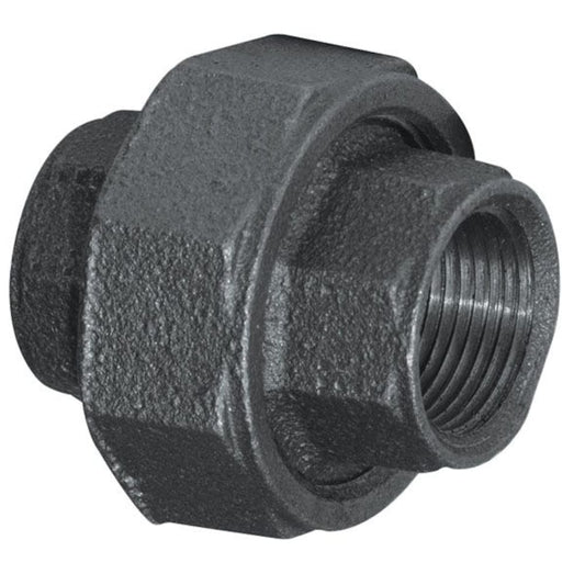 3/4" BLACK UNION - 3/4" Schedule 40 Black Steel Union with FNPT Connections, Class 150 | Faucet Center