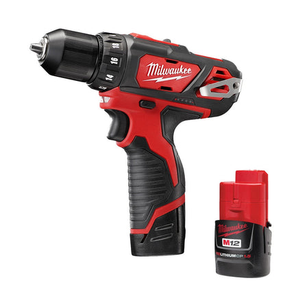 Milwaukee 2407-22 M12 Cordless 3/8” Drill/Driver Kit Complete with Battery, Charger & Carrying Case