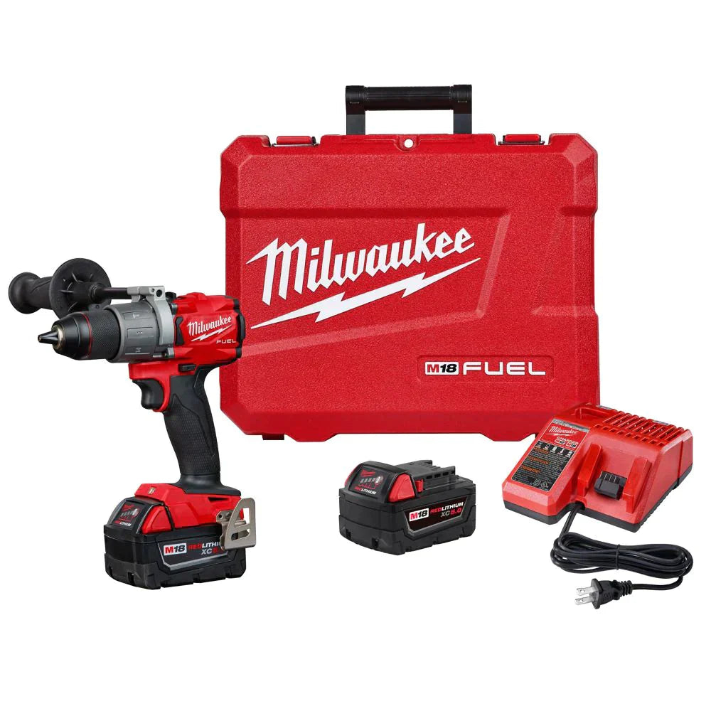 Milwaukee 2804-22 M18 FUEL 1/2" Cordless Hammer Drill Kit with Battery and Charger 