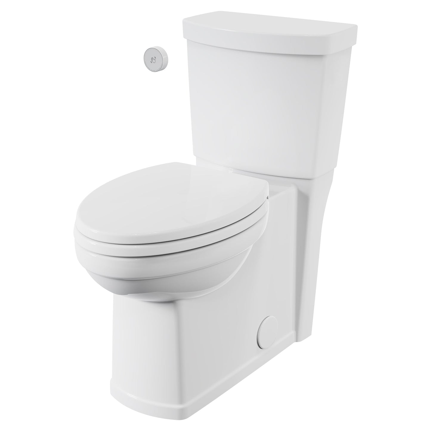 American Standard 240AA709.020 Estate Touchless Skirted Two-Piece Toilet, 1.28 GPF/4.8 LPF, Right Height Elongated With Seat, ADA Compliant, White