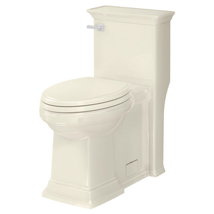 American Standard 2851A104.222 Town Square S Right Height Elongated One-Piece Toilet with Left Hand Trip Lever and seat, Linen