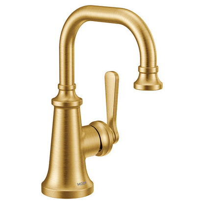 Moen S44101BG Colinet Single-Handle Single Hole High Arc Traditional Bathroom Sink Faucet in Brushed Gold 