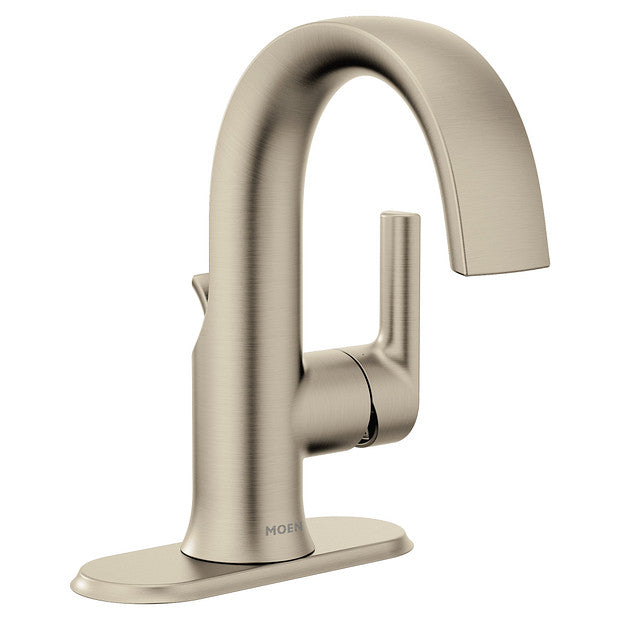 Moen S6910BN Doux Single-Handle Bathroom Faucet, Single-Hole Mount, Brushed Nickel 