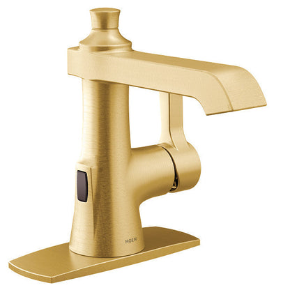 Moen S6981EWBG Flara One-Handle High Arc Bathroom Faucet with MotionSensor Wave, Brushed Gold